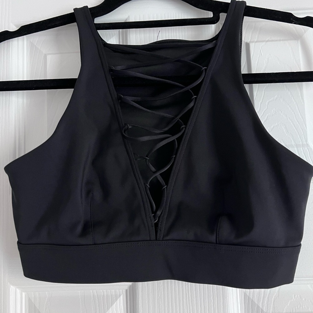 Black Lace-Up Women's Bralette